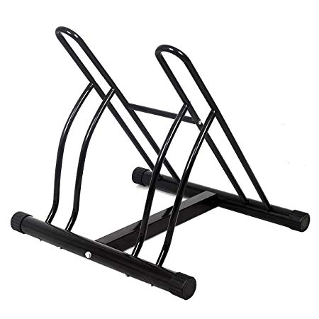 Goplus Two Bicycle Bike Stand Rack Cycling Rack Floor Storage Organizer