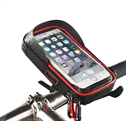 KASEE Waterproof Bicycle Handlebar Bag Bike Pannier Rear Seat Bycicle Carrier Bag For iPhone 7 7Plus 6 For Samsung Galaxy S8/Galaxy S8 PLUS Cellphone Below 6.0 Inch Sun Llight proof Front Frame