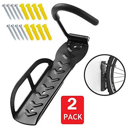 ZWR 2PCS Heavy Duty Bicycle Bike Wall Hook Rack Holder Hanger Stand Bike Storage System for Garage/Shed with Screw