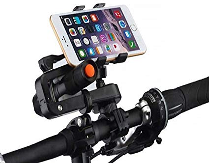 Three BY Multifunctional Bike Mount Holder Bicycle Phone Flashlights 360 Degree Rotation Universals Clip with One-button Released for iPhone,Samsung or any Smartphone,GPS