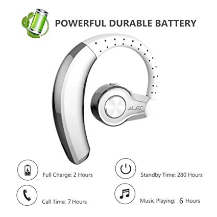 Wireless Headphone Sports Ear, Vacio Wireless Handsfree Music Earphone Bluetooth Headphone with Noise Cancelling Super Stereo Bass Headsets for iphone X/8 plus Android, Samsung (Silver).