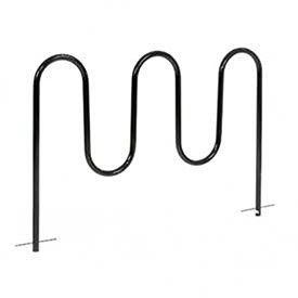 Wave Bike Rack, Black, Below Grade Mount, 7-Bike Capacity