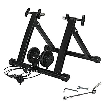 Indoor Exercise Bike Stand Trainer Bicycle Rack Floor Storage Holder 5 Levels Resistance Stationary - House Deals